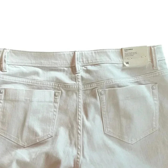 J Jill white jeans New with tags stretch authentic fit slim ankle size 14 - Picture 5 of 6